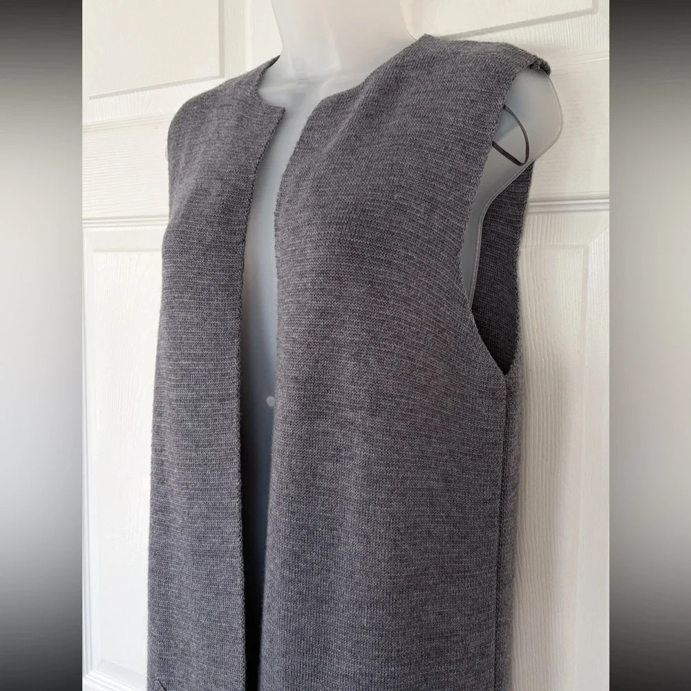 COCOGIO Made In Italy Gray Merino Wool Blend Knit Sweater Vest Size Medium Large